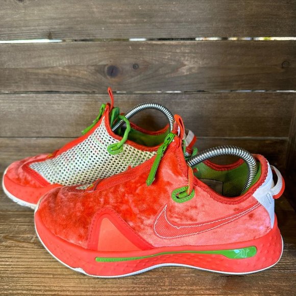 Big Kids Nike Air PG 4 Christmas Red Velvet Basketball Shoes Sneakers Size 6.5 Y - Picture 2 of 8